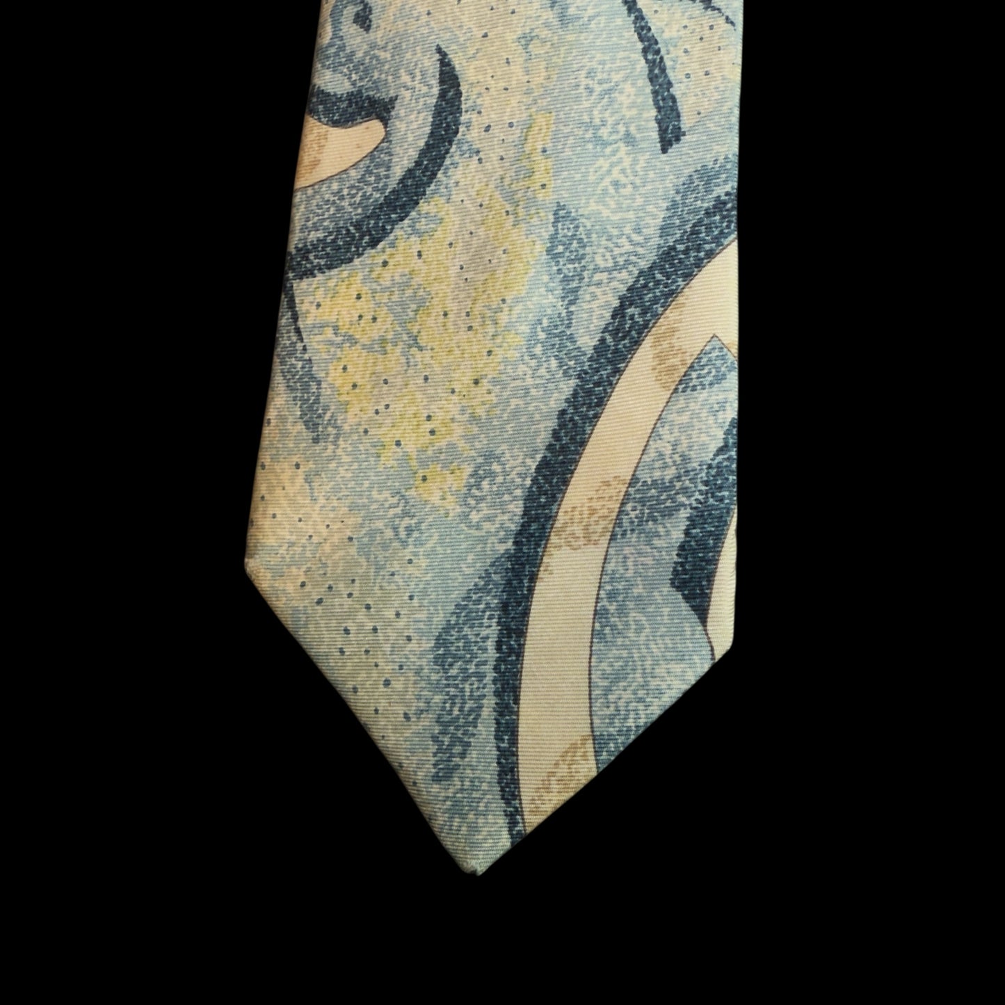 Vintage Off White Abstract Print Silk Tie by HERMES (8.5 cm by 144 cm) design by Zoe Pauwels.