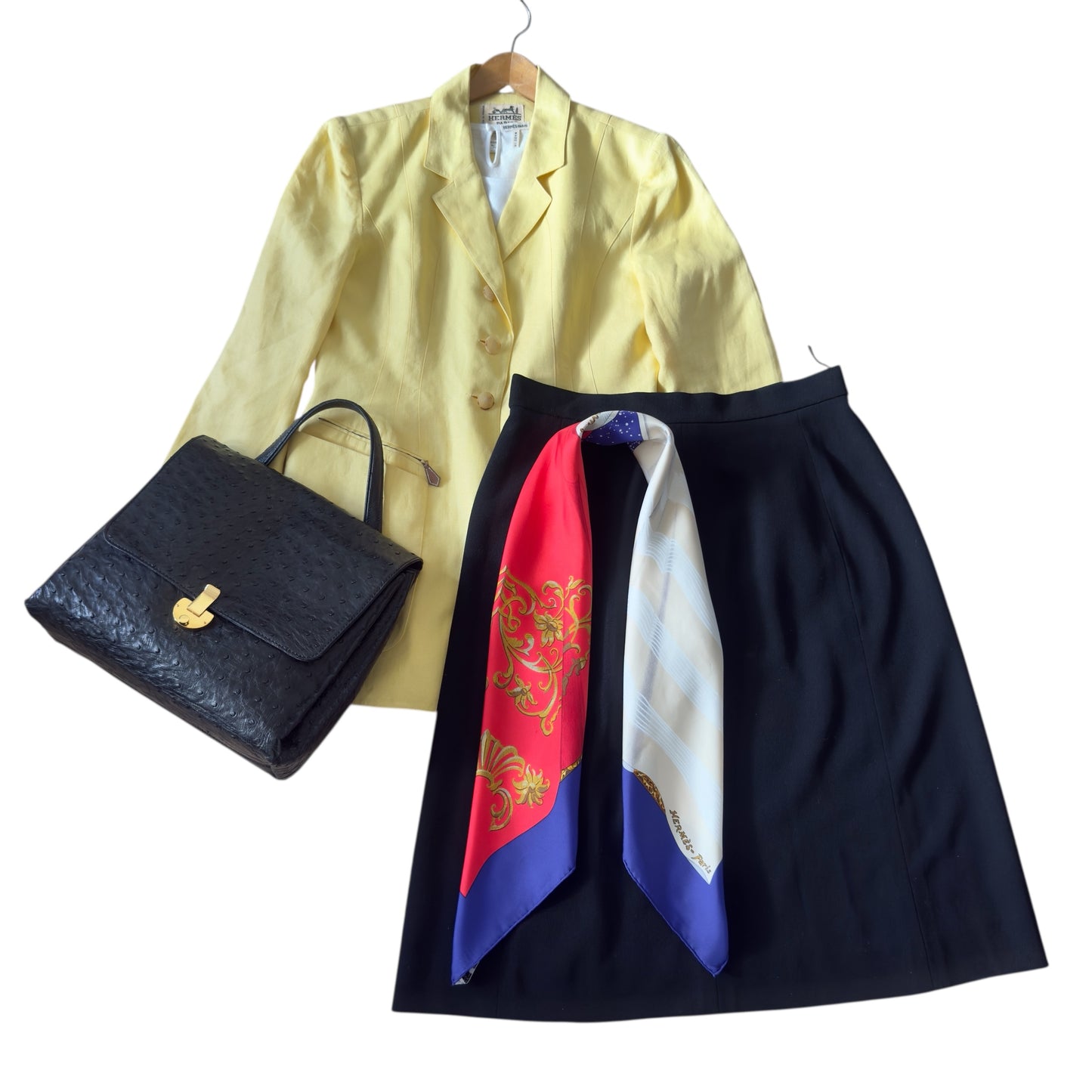 HERMES Vintage Yellow Linen Jacket. Size 42 (Small/Medium slim fit).