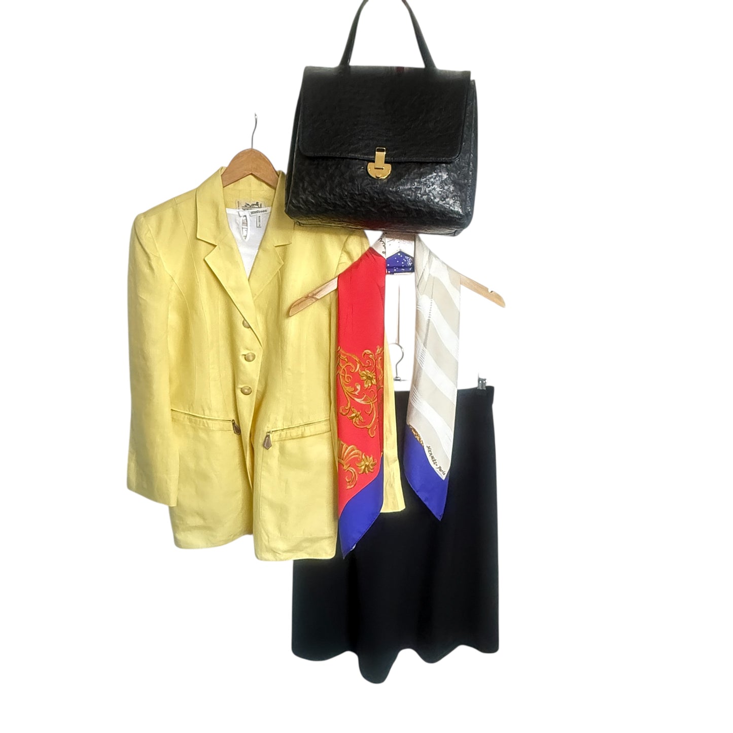 HERMES Vintage Yellow Linen Jacket. Size 42 (Small/Medium slim fit).