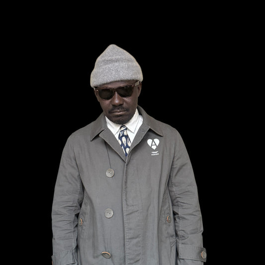 CECIL GEE Vintage Navy Blue Abstract Paisley Silk Tie (9 cm by 151 cm) Normal Front Width.