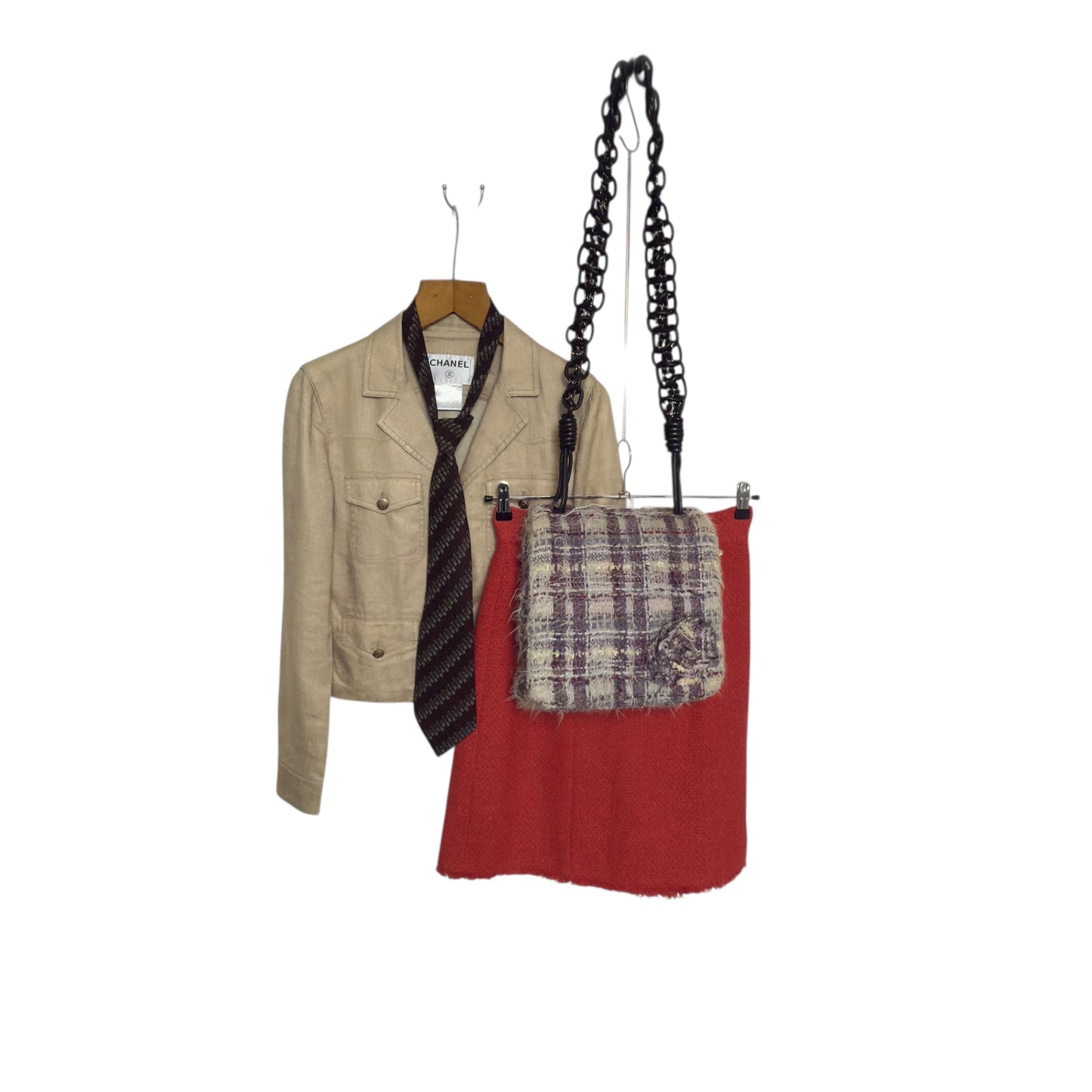 CHANEL Vintage Dark Brown CC Logos Crepe Silk Tie (10.3 cm by 149 cm) Wider Front.