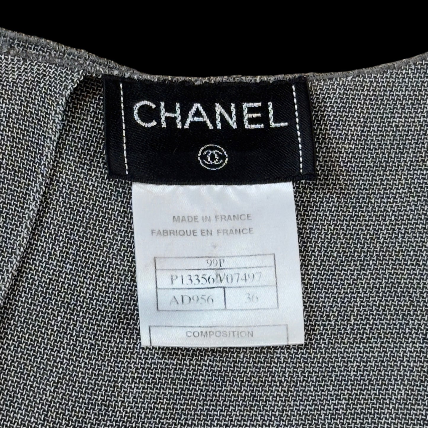 CHANEL Vintage Grey Top/Skirt Set . Size 36 (Extra Small).