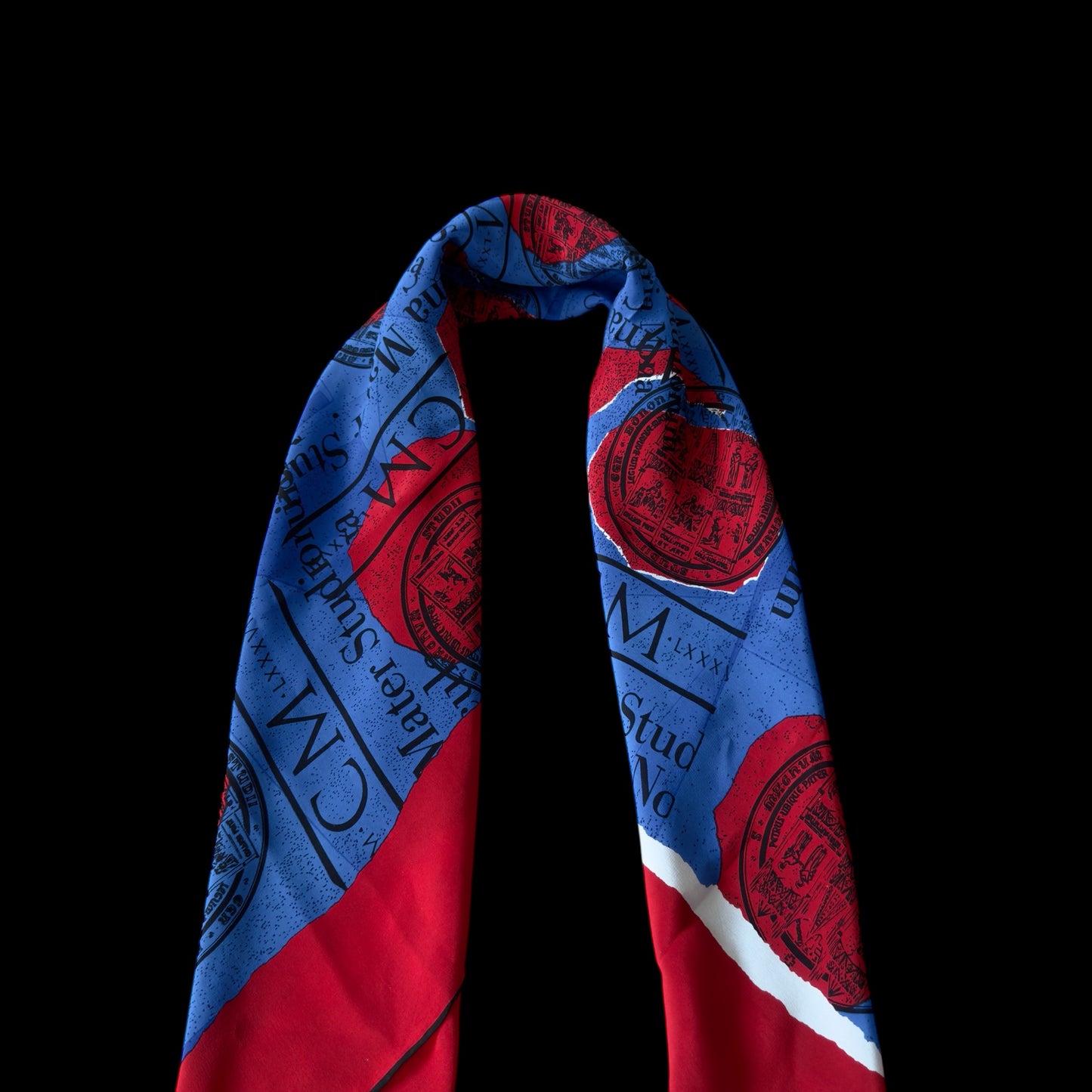 CERRUTI 1881 Vintage Electric Blue Novelty Crepe Silk Scarf. Hand rolled hem (80 cm by 85 cm)