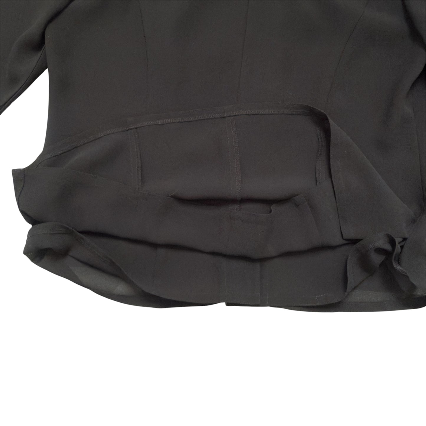 EDGAR VOS Vintage Black Ruffled Long Sleeves Jacket/Blouse.
