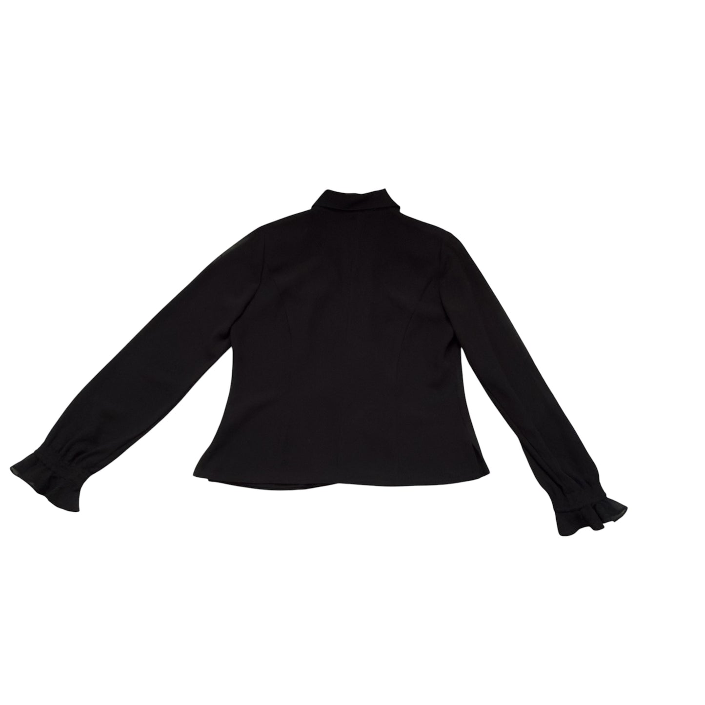 EDGAR VOS Vintage Black Ruffled Long Sleeves Jacket/Blouse.