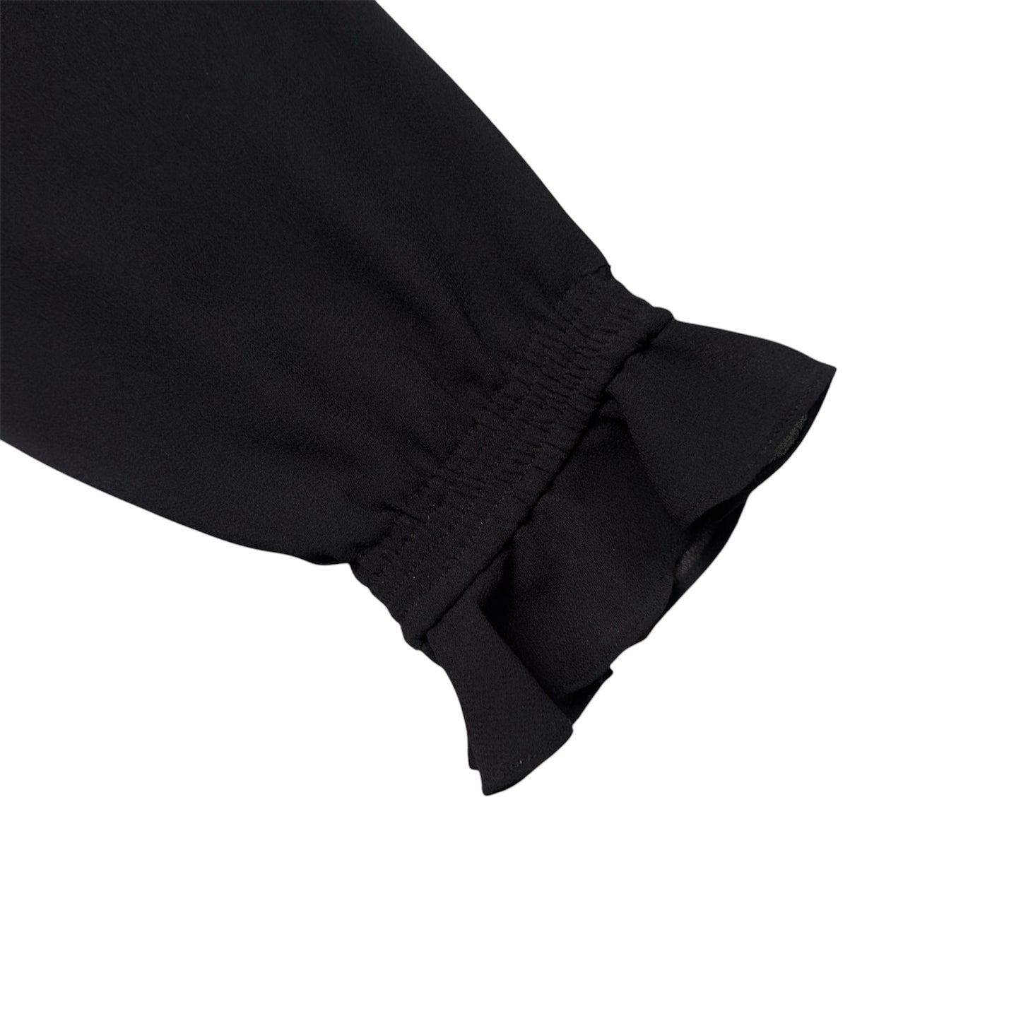 EDGAR VOS Vintage Black Ruffled Long Sleeves Jacket/Blouse.