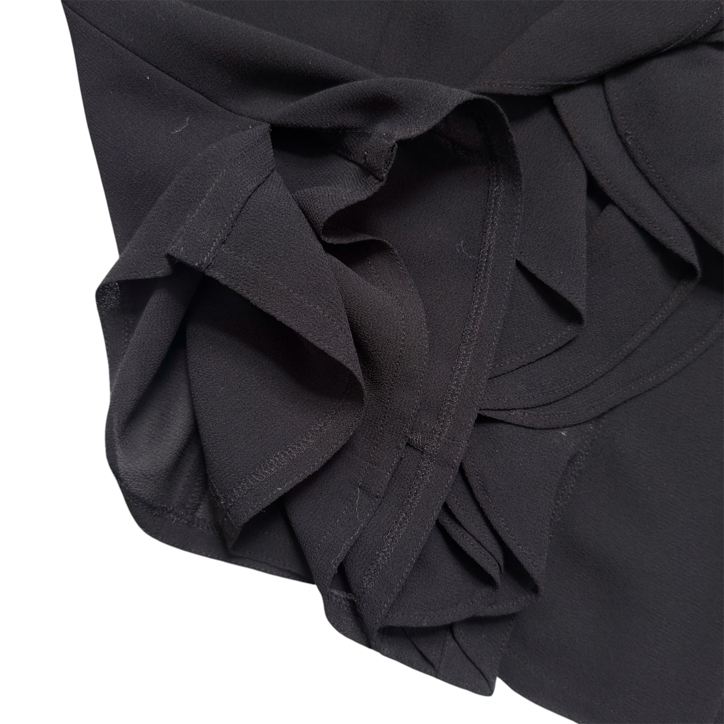 EDGAR VOS Vintage Black Ruffled Long Sleeves Jacket/Blouse.