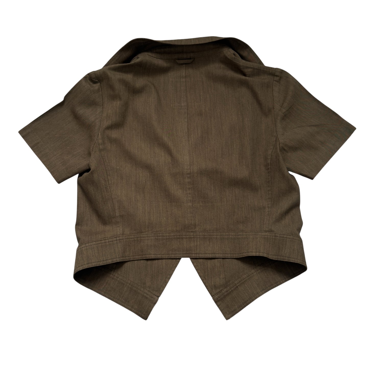 Y’s (YOHJI YAMAMOTO) Vintage Khaki Green Short Sleeve Lightweight Jacket.