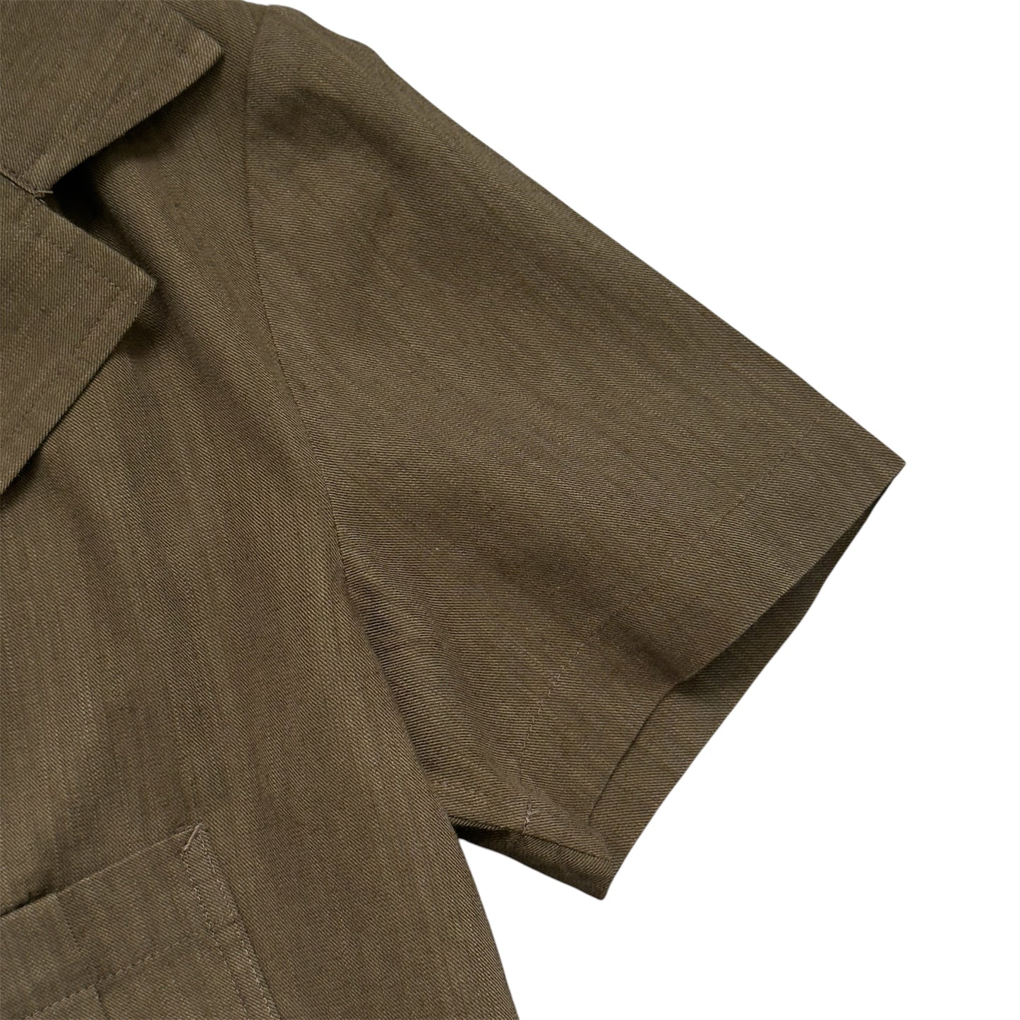 Y’s (YOHJI YAMAMOTO) Vintage Khaki Green Short Sleeve Lightweight Jacket.