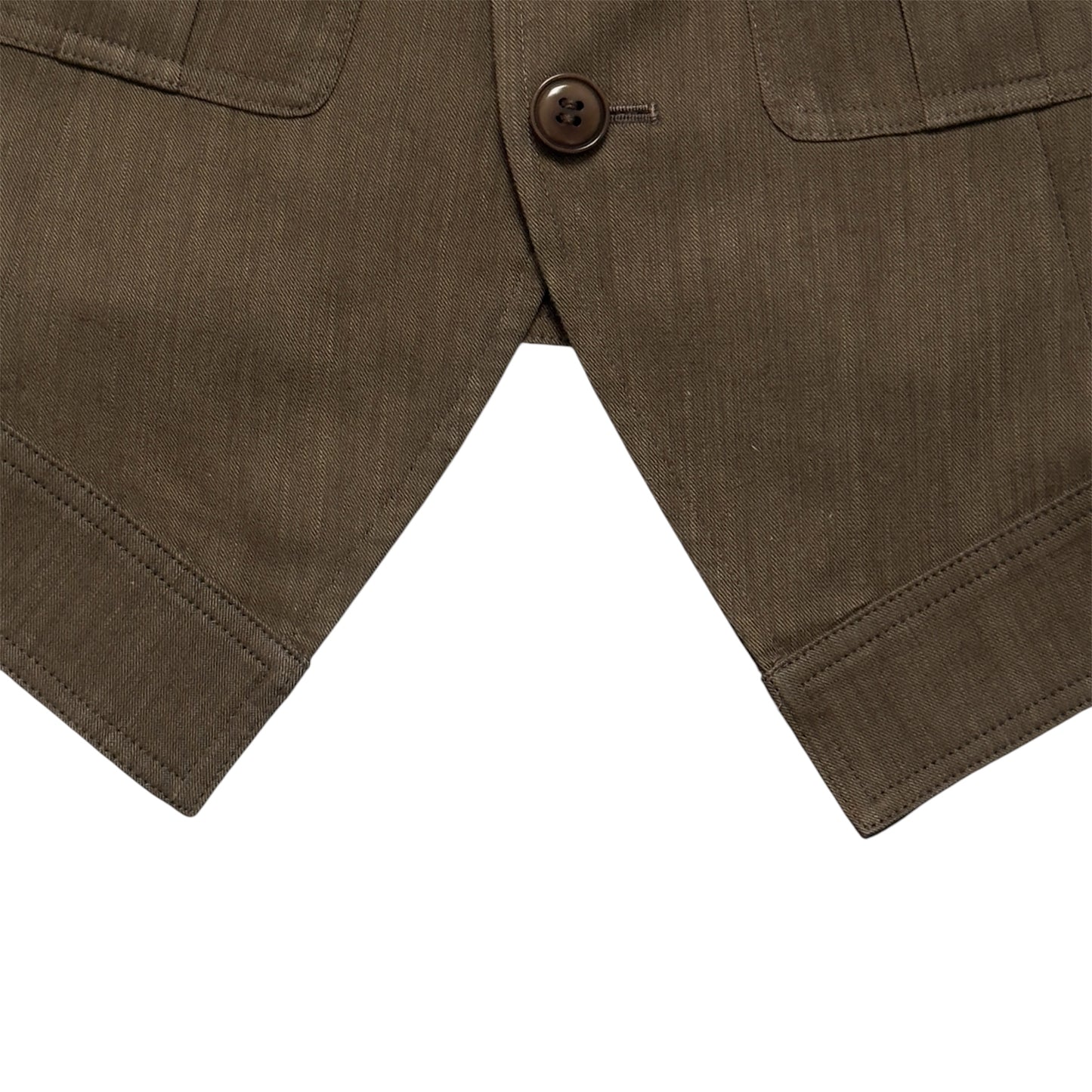 Y’s (YOHJI YAMAMOTO) Vintage Khaki Green Short Sleeve Lightweight Jacket.